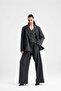 Spello Women's Classic Front Pleated Palazzo Polyviscose Fabric Trousers - 3