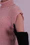 Women's Powder Turtleneck Sleeves Low-Cut Knitwear Sweater Arm-26K136015 - 3