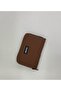 Women's Tan Letter Zipper Polo Embroidered Mini Wallet 8X13Cm - 2