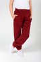 Unisex Children's Burgundy Tracksuit Bottom with Elastic at the Legs, 3-Strand Cord, Fleece-Lined Lin Tracksuit Bottom
