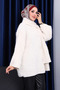 Ecru Boat Neck Scarf Jacket - 3