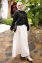 Black Collar Tied Buttoned Knitwear Cardigan - 2