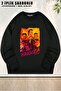 Unisex Yakuza Heroes Printed Oversized Crew Neck Sweatshirt