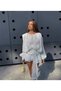 Women's White Premium Trend Shiny Fabric Flowy Balloon Sleeve Skirt Ruffled Shorts Dress Ely-38990001
