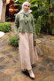 Green Collar Tie-Up Buttoned Knitwear Cardigan - 3