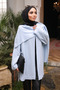 Baby Blue Shawl Detailed Textured Cardigan - 3