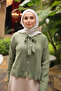Green Collar Tie-Up Buttoned Knitwear Cardigan