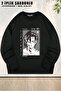Unisex Atack on Titan Eren Yeager Anime Printed Oversized Crew Neck Sweatshirt