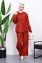Tile Snap Fastener Jacket and Trousers Gabardine Suit - 2