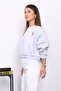 Gray Crew Neck Embroidered Three Thread Short O Oversized Sweat - 3