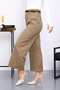 Khaki Belted Side Zipper Trousers - 3