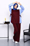 Mürdüm Paneled Modal Suit with Tunic Trousers - 2