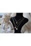 3-Piece Square Steel Zircon Stone Necklace