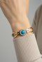 Steel Turquoise Round Women's Handcuff Bracelet – 18 cm Handcuff Bracelet |   Non-Tarnish Women's Jewelry - 6