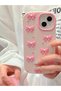 iPhone 13 / 14 / 15 Compatible Pink Bow Pattern Embossed Soft Silicone Case - 8