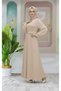 Long Hijab Dress with Belt Detail and Elastic Sleeves - 2
