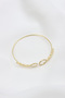 TRAPEZ STONE PEARL DETAIL GOLD VIP BRACELET - 2