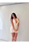White Shiny Lamé Thick-Strap Mini Dress - 2