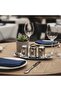 Stainless Steel 3-Piece Restaurant Set – Salt Shaker, Pepper Shaker, and Toothpick Holder Set with Plate - 3
