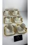 Gilded Porcelain 6-Piece Coffee Cup Set Decorative Object Figurine Living Room Accessory Coffee Table Desk Living Room Decor - 6
