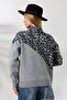 High Collar Leopard Color Block Winter Knit Sweater - 5
