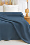 100% Cotton Double Bedspread Pike, Honeycomb Pattern Indigo Blue Colored Pike