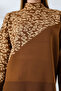 High Collar Leopard Color Block Winter Knit Sweater - 2