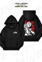Unisex Bleach Toshiro Printed Oversized Back Printed Zippered Hooded Cardigan