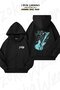 Unisex Electric Guitar V5 Printed Oversized Back Printed Zippered Hooded Cardigan