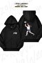 Unisex Volleyball V6 Printed Oversized Back Printed Zip Hooded Cardigan