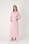 Women's Powder Patterned Shawl Collar Special Design Full Length Long Sleeve Maternity Dressing Gown Nightgown Set - 4