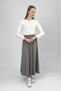 Women's Modal Fabric Elastic Waist Midi Skirt Gray - 3