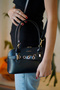 Baguette with Brown Belt Detail - Burgundy Medium Size Patent Leather Women's Shoulder & Handbag - 3