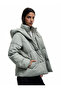 Hooded Zippered Button Detailed Pocket Comfortable Fit Quilted Puffer Jacket - 2