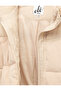 Mock Neck Long Sleeve Zippered Corded Fabric Velvet Puffer Coat with Pockets - 6