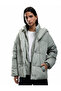 Hooded Zippered Button Detailed Pocket Comfortable Fit Quilted Puffer Jacket