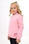 Pink Girl's Oversized Hooded Off-Shoulder Printed Sweatshirt - 3 Thread Ruched - 3