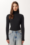 Corded Fabric Knitted Blouse with Lace Trim Len0051 Black - 4