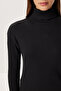 Corded Fabric Knitted Blouse with Lace Trim Len0051 Black - 6
