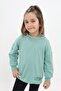 Green Girl's Relax Fit Hooded Off Shoulder Printed Sweatshirt - 2 Thread