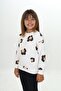 Ecru Girl's Relax Fit Crew Neck Drop Shoulder Printed Sweatshirt - 2 Thread - 3
