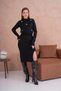 Women's Mock Neck Crop Sweater-Elastic Waist Skirt Double Knitwear Set - 3