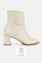 Women's Beige Genuine Natural Leather Size 35-41 Thick Heel Square Toe Boots & Booties - 4