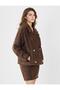 Bitter Brown Straight Cut Button Detailed Cashmere Woven Jacket - 3
