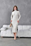 Women's Turtleneck Knit Detail Winter Knit Kelbise - 5