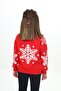 Red Girls' Relax Fit Crew Neck Drop Shoulder Printed Sweatshirt - 2 Thread - 5
