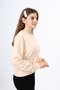 Beige Girl's Relax Fit Crew Neck Drop Shoulder Sweatshirt - 2 Thread - 3