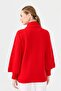 Women's Mock Neck Quarter Sleeve Short Wool Coat Coral - 6