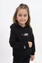 Black Girl's Relax Fit Hooded Drop Shoulder Printed Sweatshirt - 2 Thread - 2