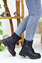 Women's Lace-Up Zippered Buckle Thick Sole Boots Winter Waterproof 510 - 5